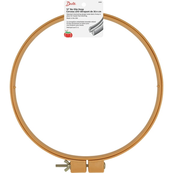 Dritz 12-Inch No-Slip Hoop for Holding Fabric, 1 Count
