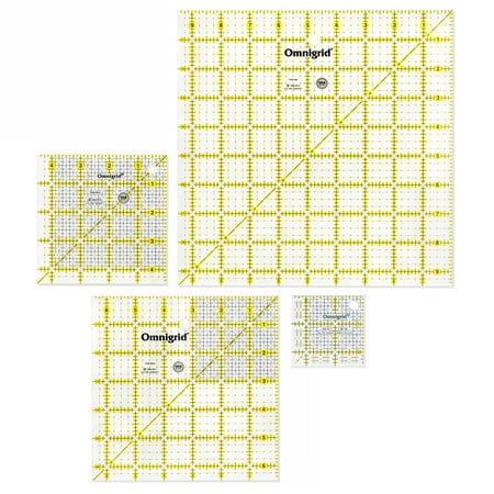 Omnigrid Square Quilting Ruler Value Pack (2-1/2", 4-1/2", 6-1/2", 9-1/2")