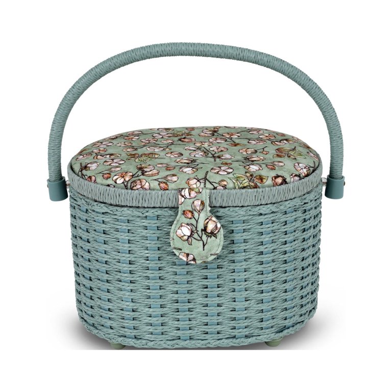 eZAKKA Sewing Basket with Sewing Kit Accessories, 9 x 7 x 5 inches Sew Box  Organizer Storage for Beginner Adults Girl Gift, Turquoise