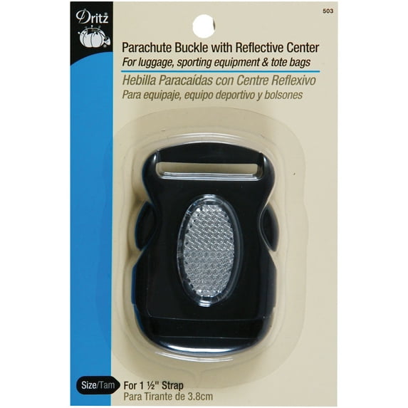 Dritz Parachute Buckle W/Reflective Center For 1-1/2" Strap-Black