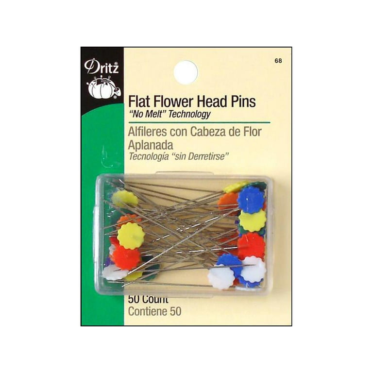 Dritz Flat Flower Head Pins 50/PKG