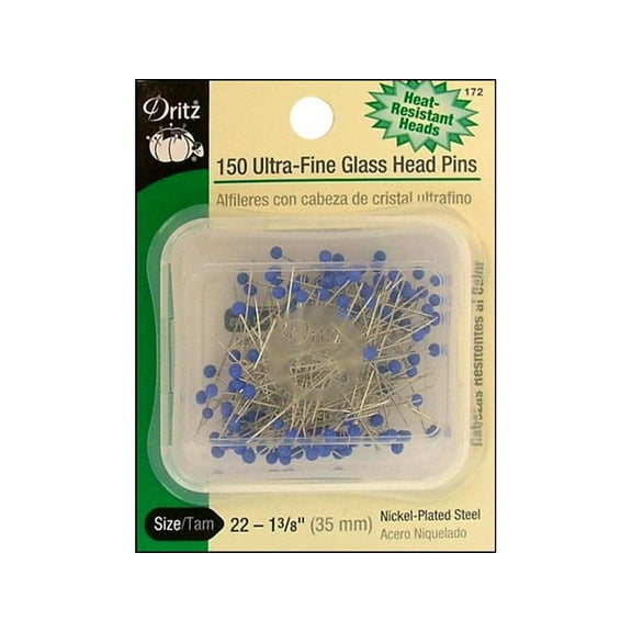 Dritz Pins Glass Head Ultra Fine Sz22 1 3/8" 150pc