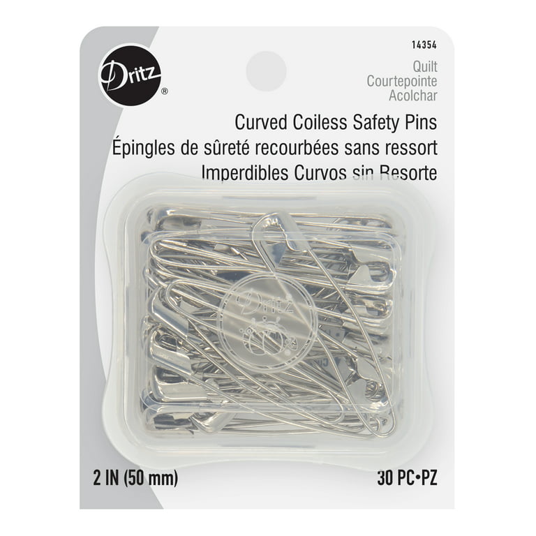 50 Curved Safety Pins / Basting Pins, 1 1/16, Size 1 - 7215 – Cary Quilting  Company