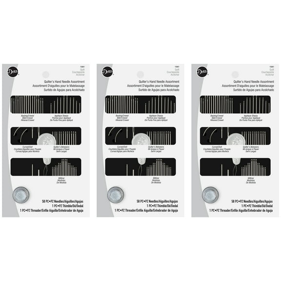 Dritz Quilter's Hand Needle Assortment, 3-Pack