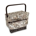 thumbnail image 1 of Dritz Rectangular Sewing Basket with Zippered Case, Medium, Neautral Floral, 1 of 6