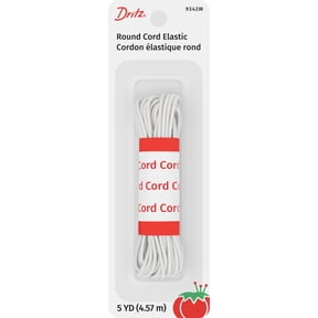 Dritz Sewing & Crafting Round Cord Elastic White 5 Yards