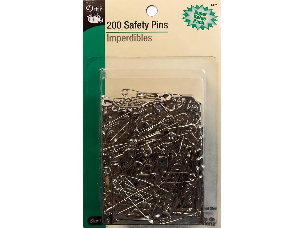 Dritz Safety Pins Size 2 Nickel 200pc - image 1 of 2