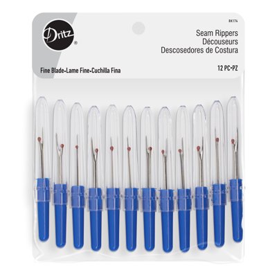 Dritz Seam Rippers with Fine Blade and Clear Plastic Cap (12 Pack)