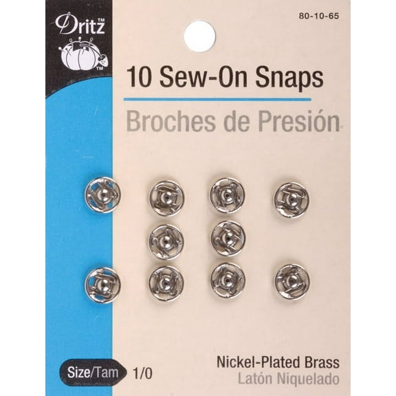 Dritz Sew-On Snaps 10/Pkg-Size 1/0
