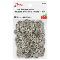 Dritz Sew-On Snaps, 3/8", Silver, 72 Sets