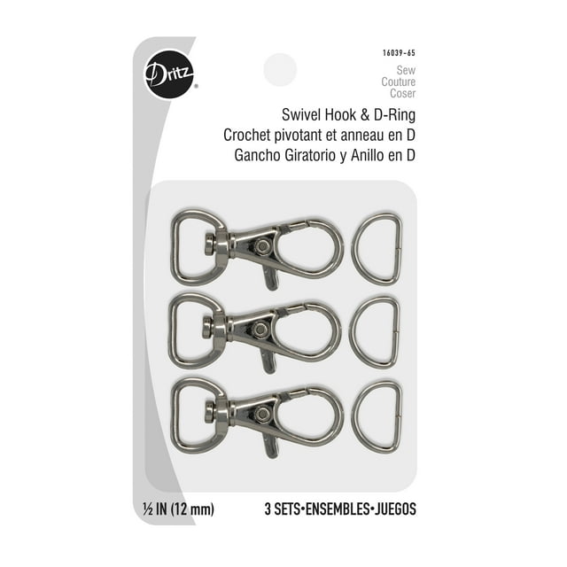 Dritz Silver Swivel Hook with DRing, 3 Count