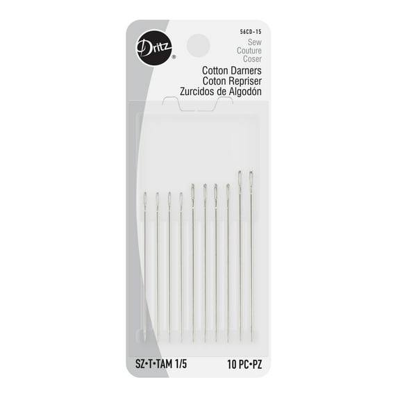 Dritz Size 1/5 Cotton Darners Hand Needles, 10 Count