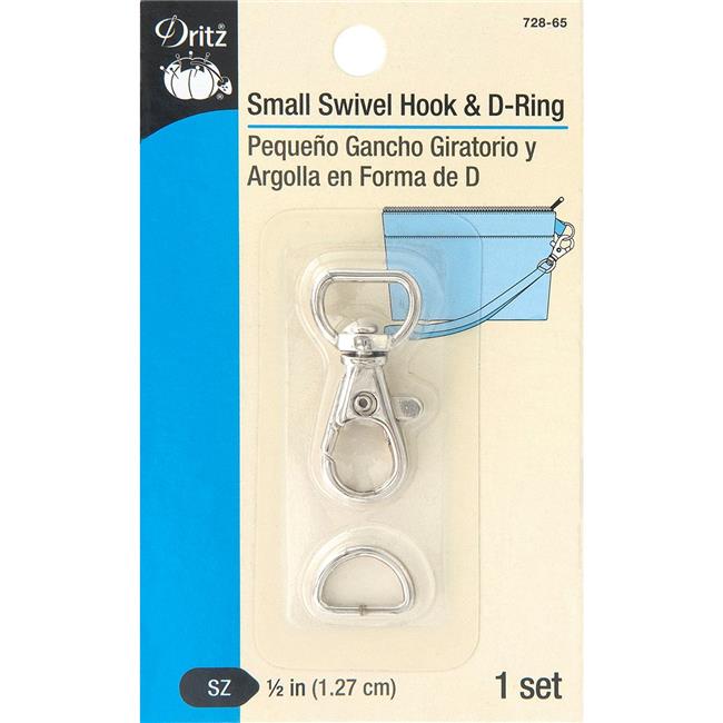 Dritz Small Swivel Hook & DRing, Nickel