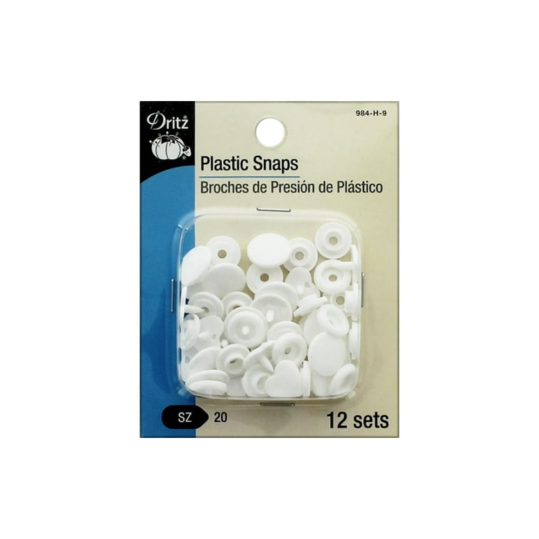 Dritz Plastic Color Star Snaps, 12 Sets, White