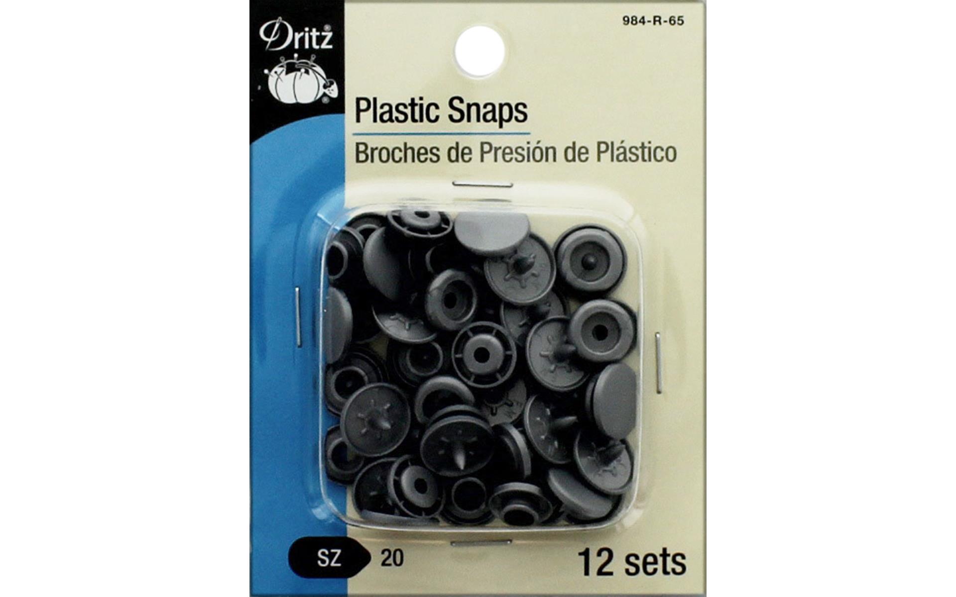 Dritz Plastic Snaps Size 20 12/Pkg Round Silver Matte Finish