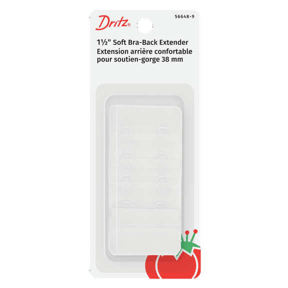 Dritz Soft Bra-Back Extender 1-1/2"-White 2 Hooks