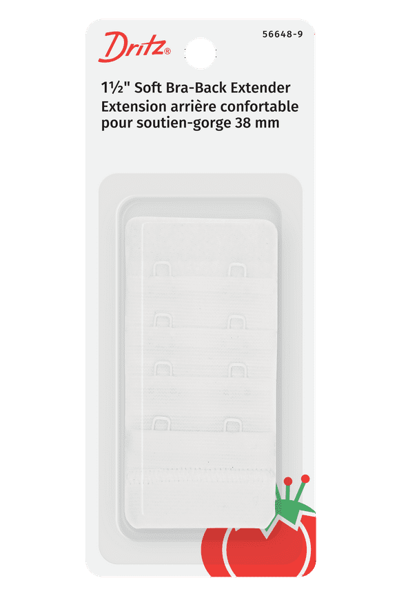 Soft Bra-Back Extender 1-1/2"-White 2 Hooks