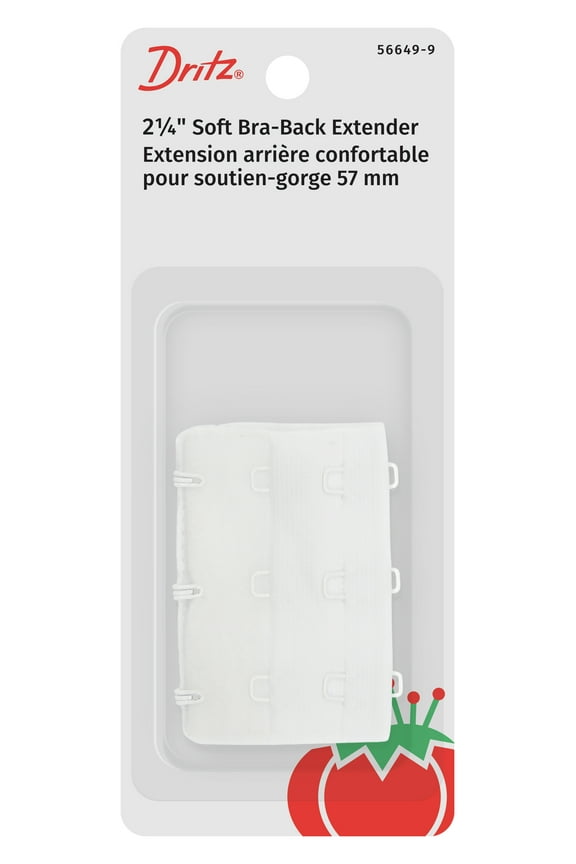 Soft Bra-Back Extender 2-1/4"-White 3 Hooks