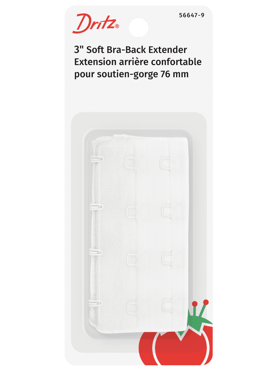 Soft Bra-Back Extender 3"-White 4 Hooks