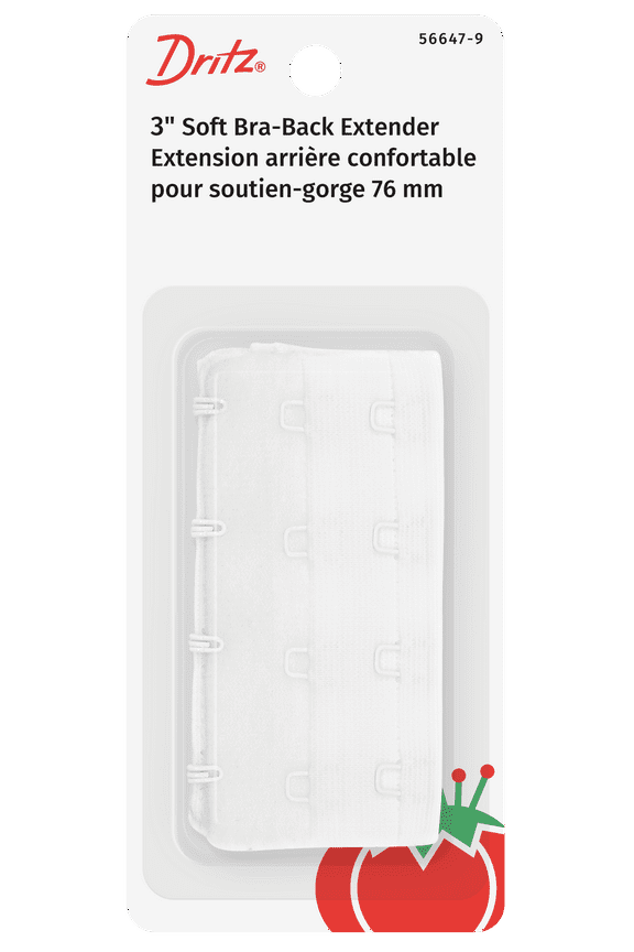 Soft Bra-Back Extender 3"-White 4 Hooks