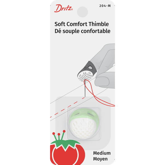 Dritz Ergonomic Soft Comfort Medium Thimble for sewing, quilting, and needlecraft, 1 piece