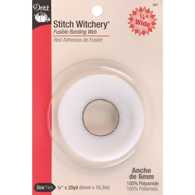 Dritz Stitch Witchery Fusible Bonding Web - Regular for Black or Dark  Colored Fabrics, 5/8W x 20 yard roll