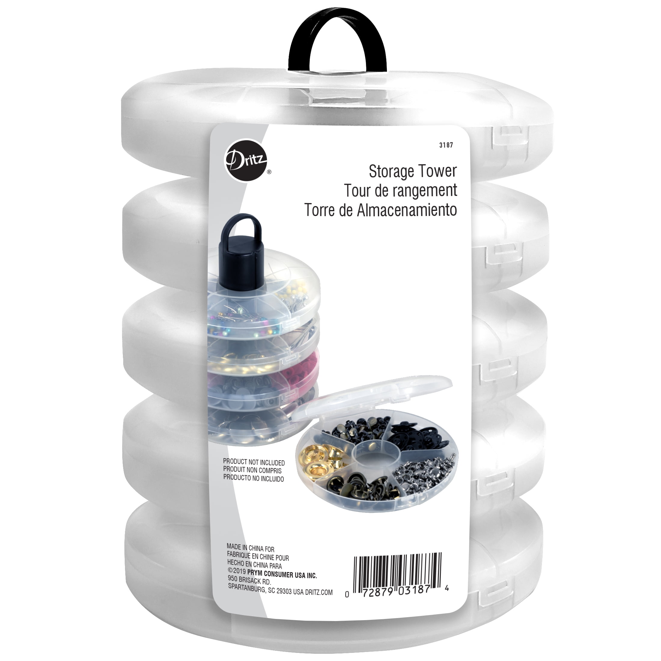 Dritz Storage Tower with Removable Compartments, Clear - Walmart.com