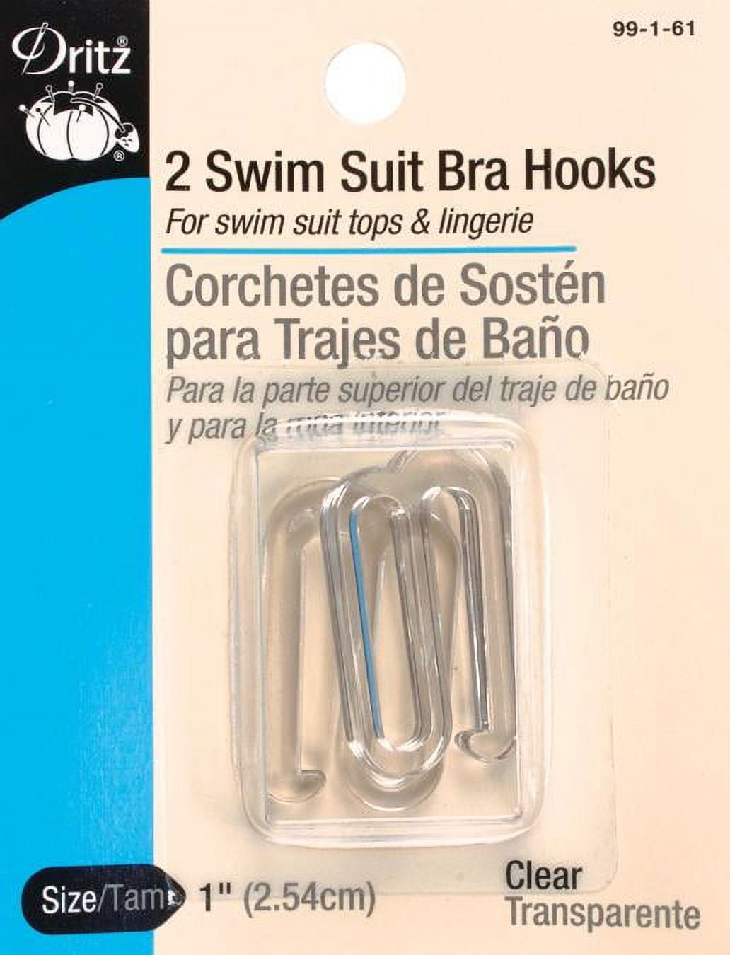 1 Pair Swim Suit & Lingerie Bra Hooks 1/2 Metal Black Prym-Dritz #99-12-1  NIP