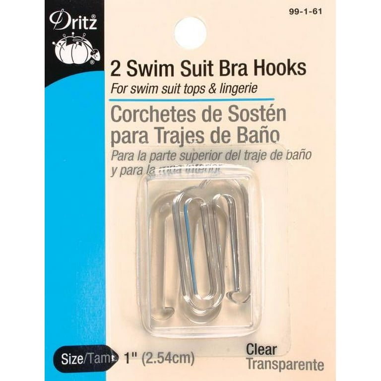 Dritz Swimsuit Bra Hooks - 1 inch - Clear - Stonemountain