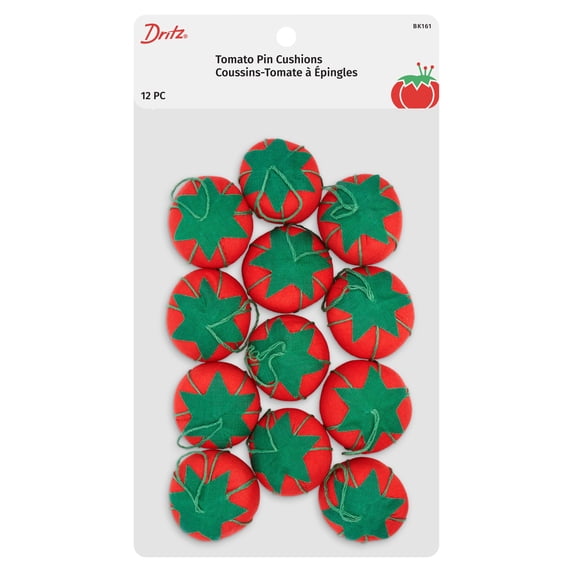 Dritz Tomato Pin Cushions, 1", Red, 12 pc