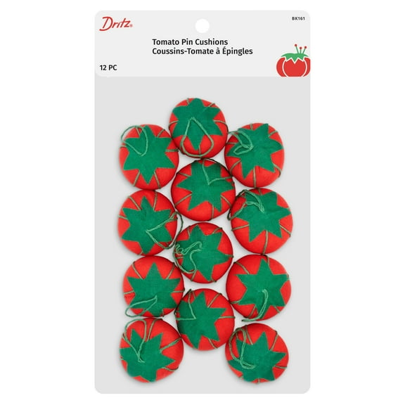Dritz Tomato Pin Cushions, 1", Red, 12 pc