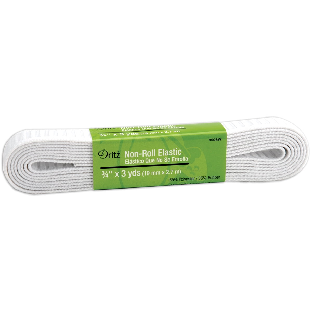 Set of 4 Dritz 1" Non-Roll Elastic 1 in x 2.5 yards each White Sewing