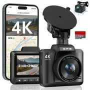 DrivVUMax Dash Cam Front and Rear, 4K Dash Cam with WiFi & GPS, Dash Camera for Cars, Dashcam with APP, Car Camera with G-Sensor, Night Vision, WDR, Loop Recording, Parking Mode, Free 32GB SD Card