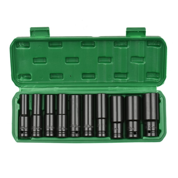 Drive 1/2Inch Drive Hex Impact Socket Set 20-Piece Deep Socket Metric Sizes 8-32mm  Material With Storage Box