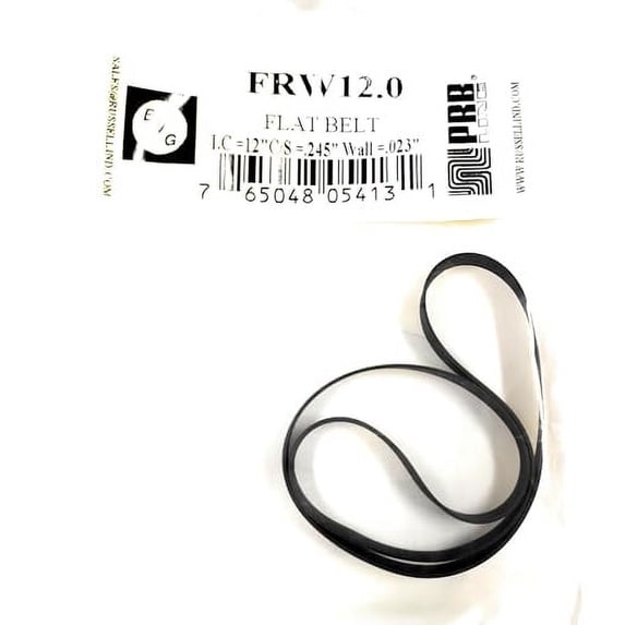 Drive Belt (Flat Rubber Type) Replacement for Tape Player EVG/PRB FRW12.0 (1PC) I.C. 12.0" X C/S .245" X Wall Thickness .023"
