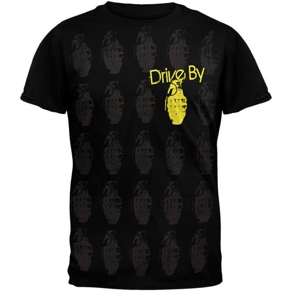 Drive By Men's Grenade Pattern Soft Short Sleeve T Shirt