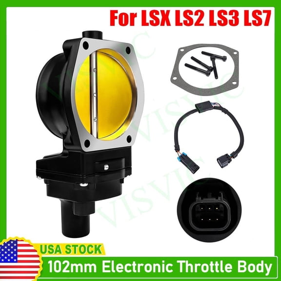 Drive By Wire 102mm Electronic Throttle Body + Harness Wire For LS2 LS3 LS7 LSX