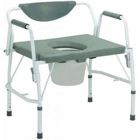 Drive Deluxe Bariatric Drop-Arm Commode - 1,000 pound Weight Capacity, 23 Inches High x 23.25 Wide x 18.5 Inches Deep, Gray