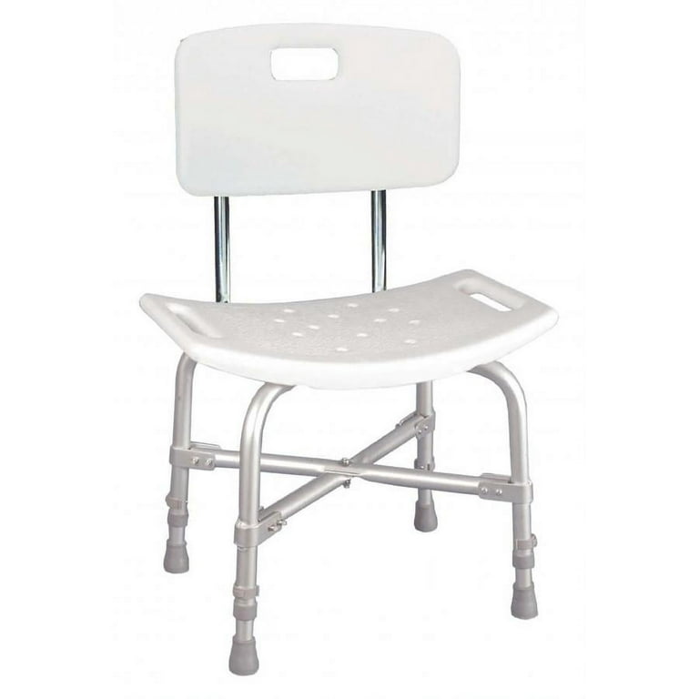 Drive Deluxe Bariatric Shower Chair with Cross Frame Brace Aluminum Frame With Backrest 14 to 19 Inch Height 20 Inch Seat Width 12 Inch Depth