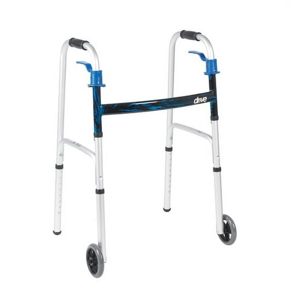 Drive Dual Release Folding Walker Junior Deluxe Aluminum 350 lbs - 1 ea