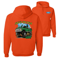 thumbnail image 1 of Drive 'Em Wild Green 1970 Ford Bronco F&B Front & Back Cars Hoodie Sweatshirt, 1 of 1