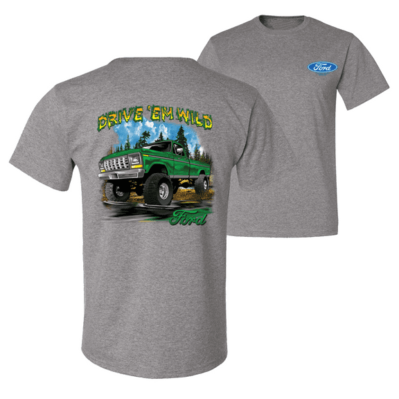 Drive 'Em Wild Green 1970 Ford Bronco F&B Front & Back Cars T-Shirt