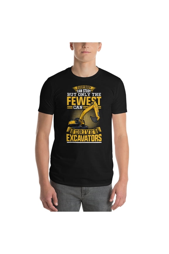 Drive Excavators Construction Heavy Equipment Operator Premium T-Shirt (Black, 3XL)