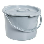 Drive Gray Commode Bucket with Lid and Handle, 12-Quarts, 1 Ct