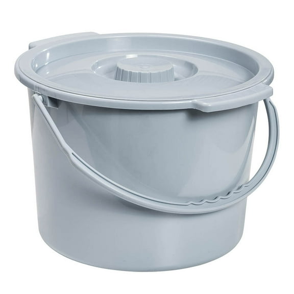 Drive Gray Commode Bucket with Lid and Handle, 12-Quarts, 1 Ct