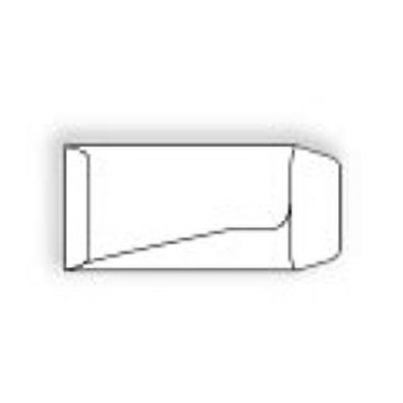 Drive-In / Banking Envelope No. DV-32, 3-3/4" x 7", White, 24 lb, Open End, Vellum Finish, No Window, Ungummed, Flap Extended - Box of 500 Envelopes