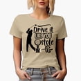 thumbnail image 1 of Drive It Like You Stole It Sayings with a Ball on a Tee & Swinging Golf Player, Golfing or Golfer Themed Merch Gift, Tan T-Shirt, 2XL, 1 of 5