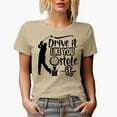 thumbnail image 1 of Drive It Like You Stole It Sayings with a Ball on a Tee & Swinging Golf Player, Golfing or Golfer Themed Merch Gift, Tan T-Shirt, L, 1 of 5