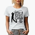 thumbnail image 1 of Drive It Like You Stole It Sayings with a Ball on a Tee & Swinging Golf Player, Golfing or Golfer Themed Merch Gift, White T-Shirt, M, 1 of 5