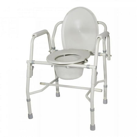 Drive Knock Down Steel Frame Drop Arm Commode, 300 Pound Limit